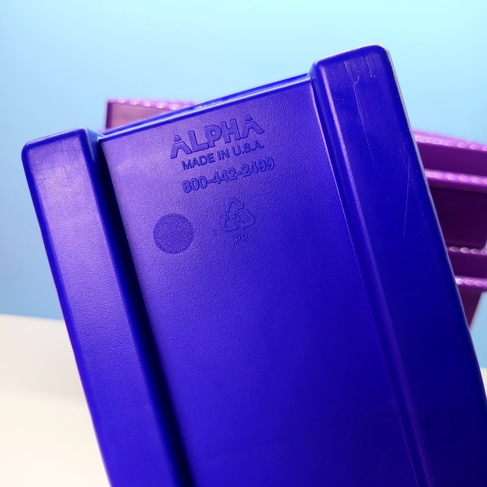 Vintage Cassette Tape Storage LOT 3 Purple & Blue Holder Case Organizer 15 Tapes - Picture 6 of 9